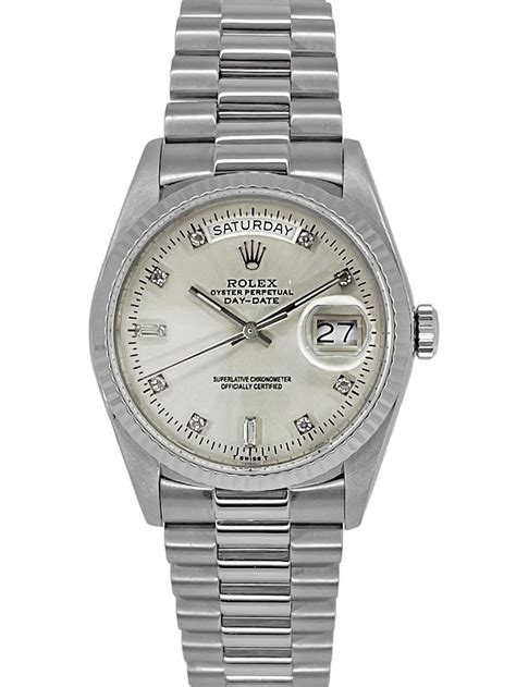 rolex day-date silber|Rolex Day-Date silver dial.